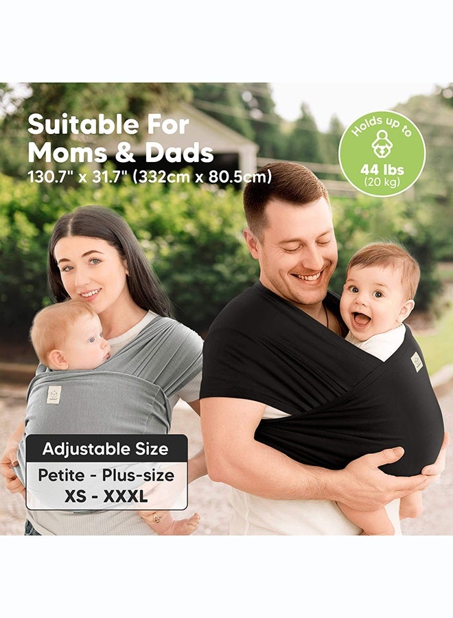 KeaBabies D-Lite Baby Wrap Carrier, Hands-Free Babywearing, Ergonomic, Trendy Black - Image 4