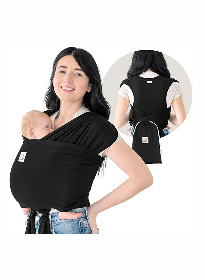 KeaBabies D-Lite Baby Wrap Carrier, Hands-Free Babywearing, Ergonomic, Trendy Black - Image 1