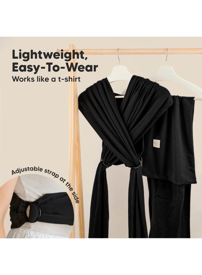 KeaBabies D-Lite Baby Wrap Carrier, Hands-Free Babywearing, Ergonomic, Trendy Black - Image 3