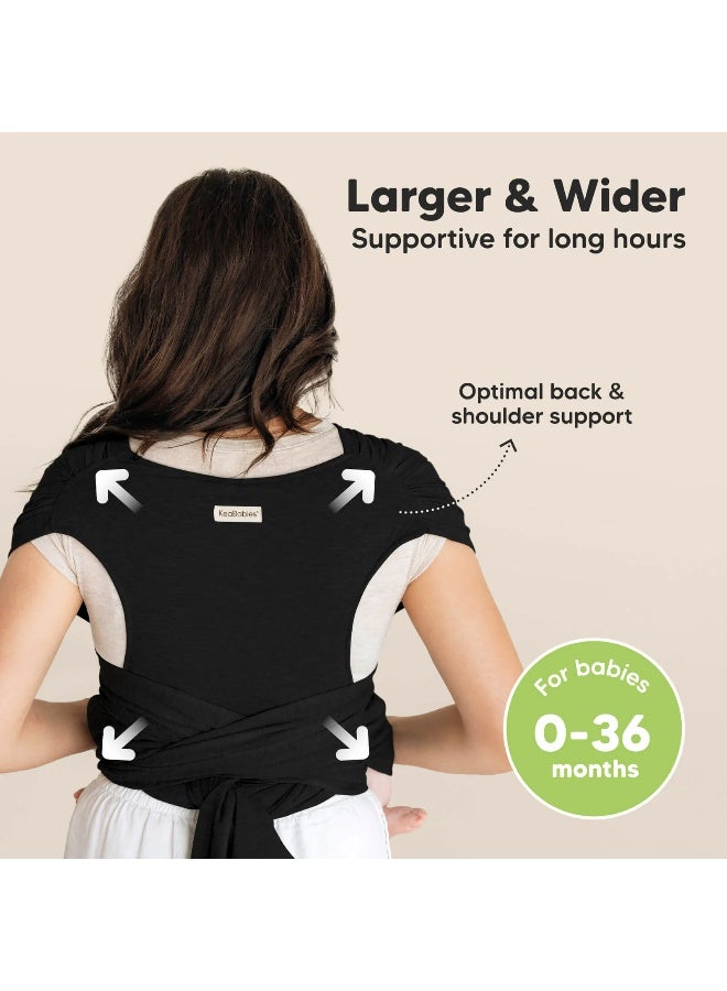 KeaBabies D-Lite Baby Wrap Carrier, Hands-Free Babywearing, Ergonomic, Trendy Black - Image 2