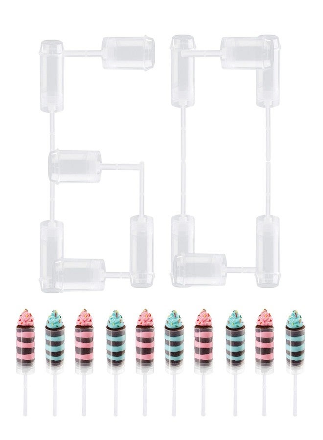 WALWAL 60pcs Cake Push Pop Containers Set, Durability Food-Safe Plastic, Reusable Cake Pop Shooter with Lids and Sticks for Bakeries, Weddings, Parties. - Image 1