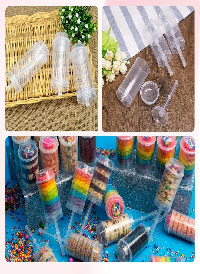 WALWAL 60pcs Cake Push Pop Containers Set, Durability Food-Safe Plastic, Reusable Cake Pop Shooter with Lids and Sticks for Bakeries, Weddings, Parties. - Image 5