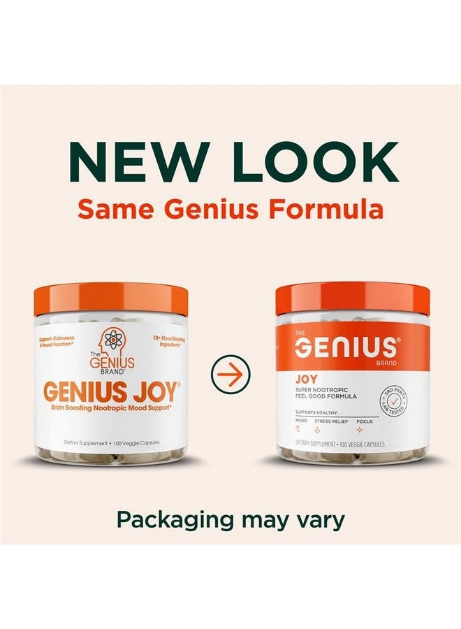 The Genius Brand جينيوس جوي، مكمل تعزيز المزاج المعزز للذكاء - دعم الصحة العقلية، تعزيز المزاج ووظيفة الأعصاب مع تعزيز الدماغ L-ثيانين، بانكس جينسنغ و SAM-e - عضوي، غير معدل وراثيًا، وخالي من الجلوتين - Image 2