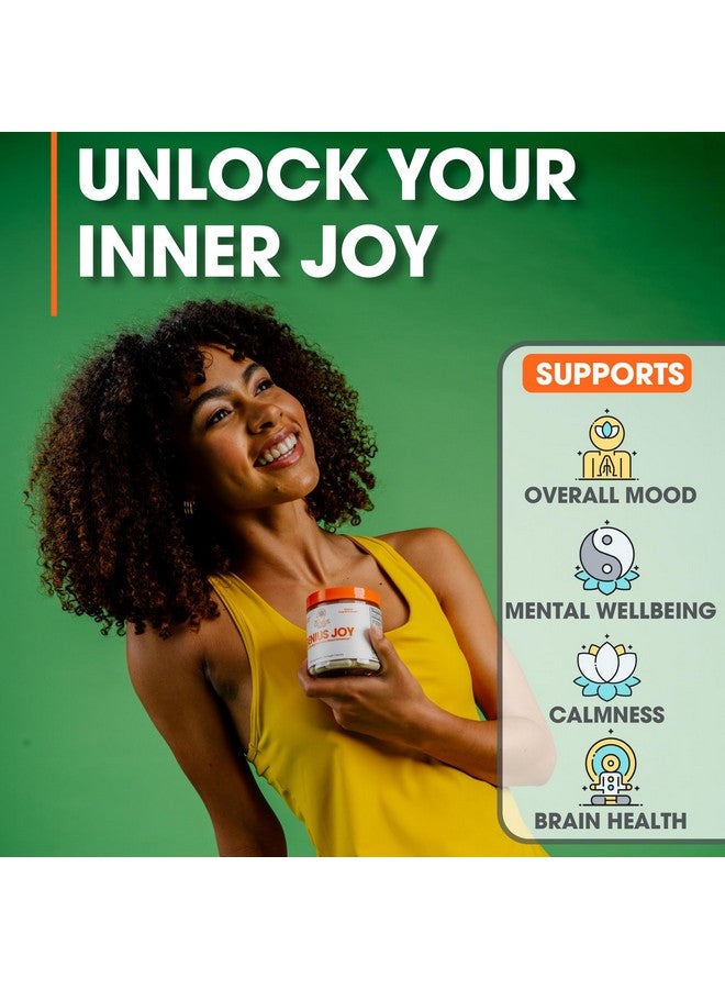 The Genius Brand جينيوس جوي، مكمل تعزيز المزاج المعزز للذكاء - دعم الصحة العقلية، تعزيز المزاج ووظيفة الأعصاب مع تعزيز الدماغ L-ثيانين، بانكس جينسنغ و SAM-e - عضوي، غير معدل وراثيًا، وخالي من الجلوتين - Image 4
