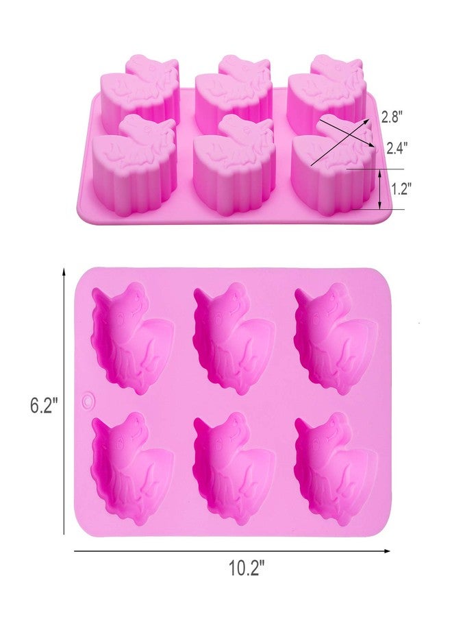 Fewo 6 Cavities Unicorn Head Cupcake Mold, Non-Stick Unicorn Shaped Silicone Mould for Party Cakes Soaps Bath Bombs Jello Shots Kids' Baking Supplies - Image 2