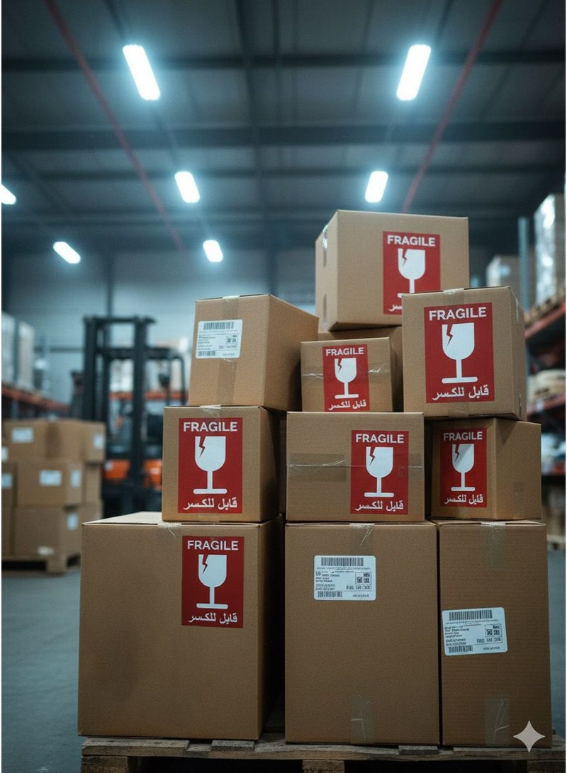 ملصق تحذيري للشحنات القابلة للكسر - مقاس الملصق ١٥*١٠ سم - Image 2