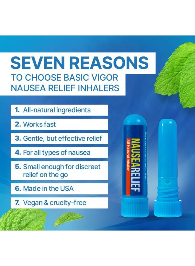 Basic Vigor Nausea Relief Inhaler 2 Pack - Motion Sickness, Chemo Queasiness, Morning Sickness, etc. - Image 2