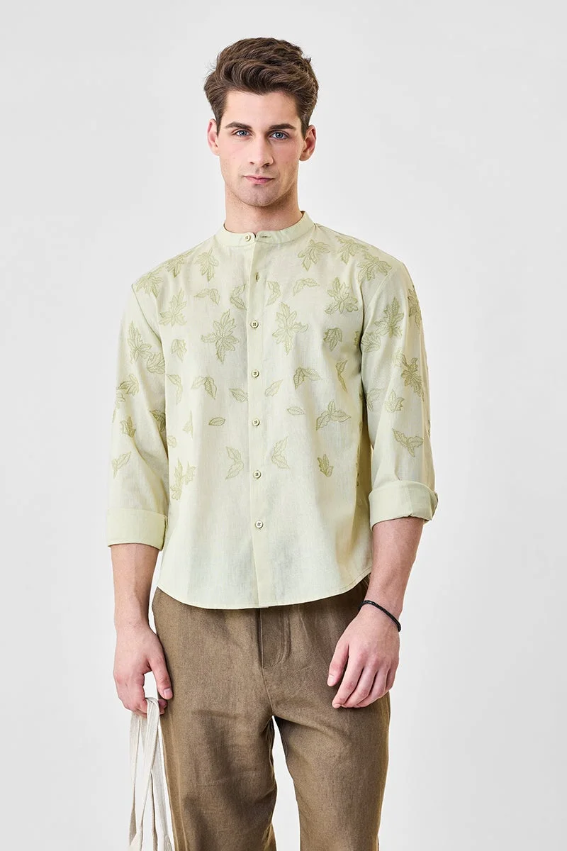 SNITCH Embroidered Luxe Sheer Shirt