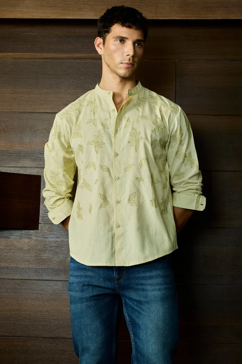 SNITCH Embroidered Luxe Sheer Shirt