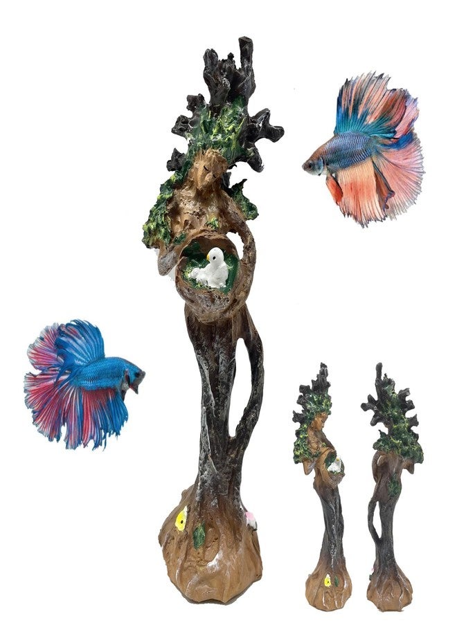 KnocKconK Beautiful Lady Fish Tank Decorations, Tree Guardian Angel Aquarium Decoration, Elegant Special Fish Tank Display Decor, Artificial Tree Protector Ornament Artificial Resin Accessories. - Image 1