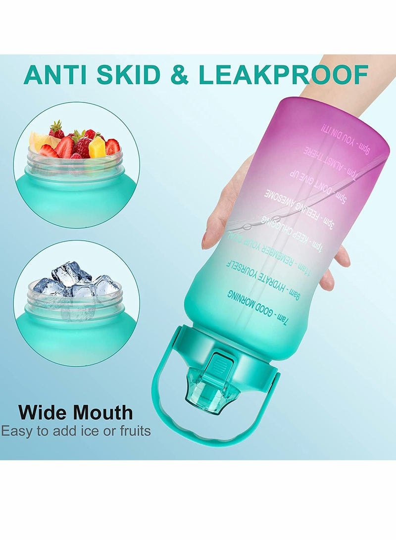 Excefore Water Bottle, Sport Half Gallon Water Bottle with Straw & Time Marker, 64 Oz Large Motivational Water Bottle - Image 4