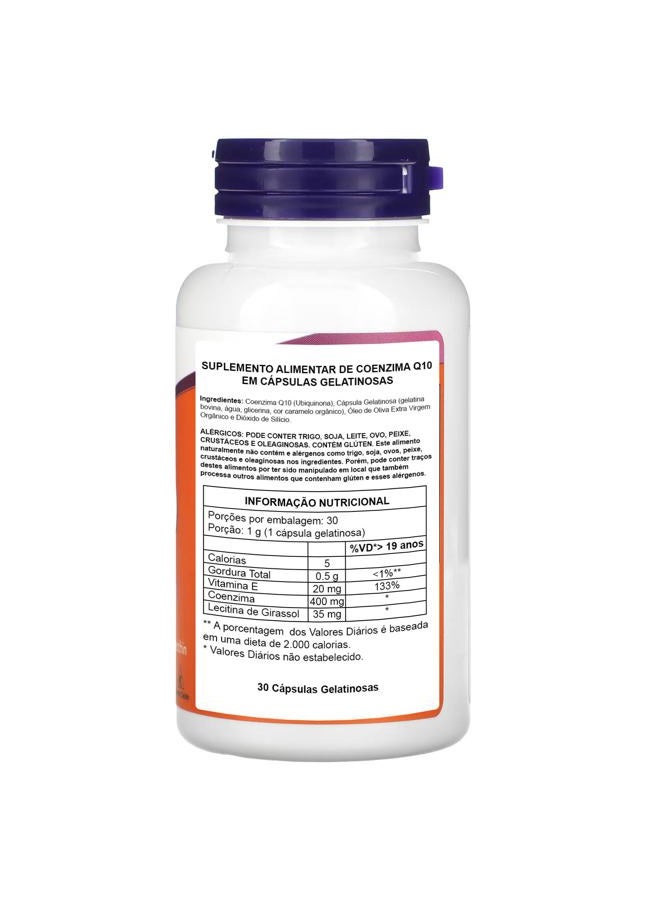 NOW Coq10 400mg, 30 Softgels - Image 2