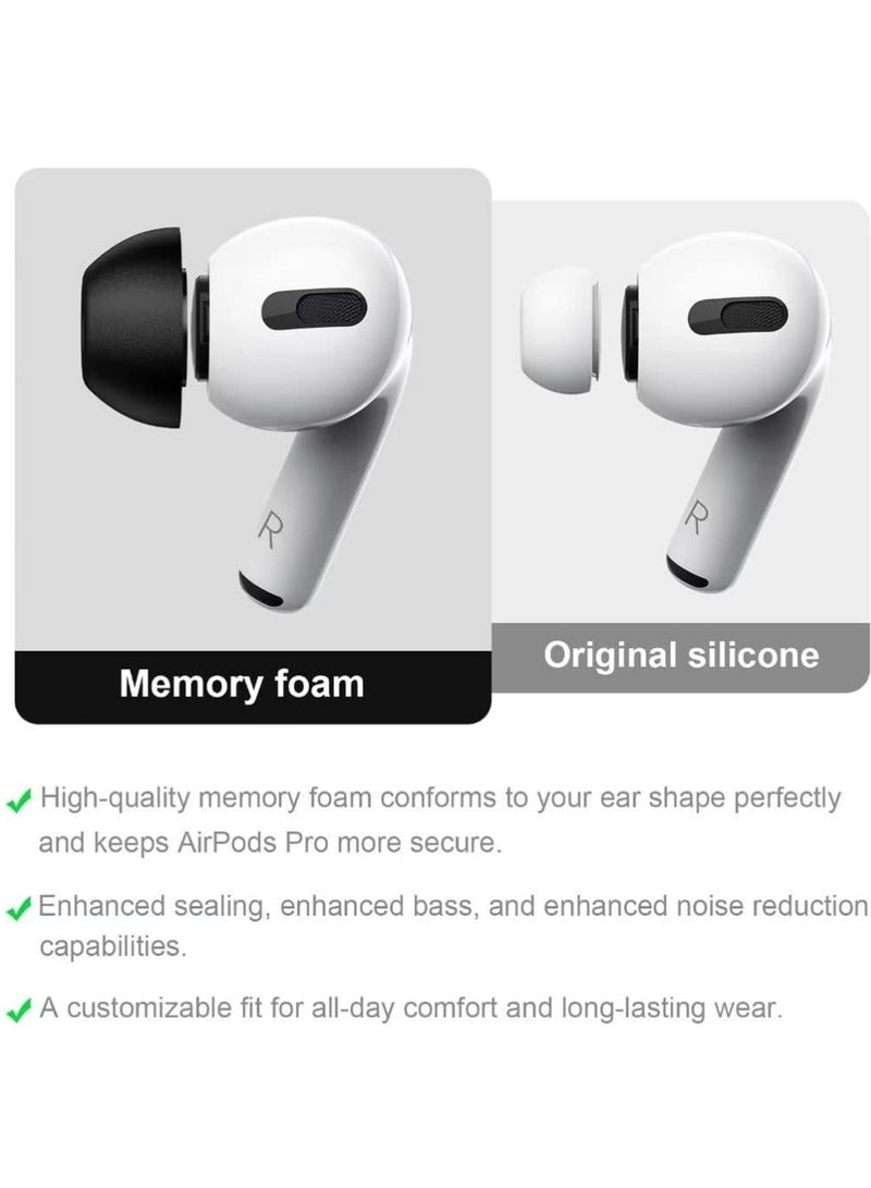 إكس ليفيل 4 أزواج استبدال نصائح الأذن لـ AirPods Pro الجيل الثاني / الأول بدون ألم أذن السيليكون ، وإلغاء الضوضاء الأفضل ، وبرام استبدال مع 3 في 1 مجموعة نظيفة وتتناسب مع حالة الشحن (أسود ، XS / S / M / L) - Image 5