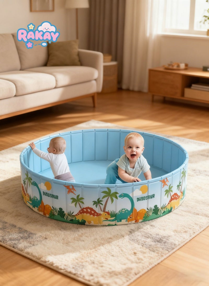 RAKAY Multi-Purpose Round Play Pit Diameter 120cm Ball Pit Indoor and outdoor Pool Children's Toy Sand Pit  Home Folding Fence Indoor Play Sand Digging Tool For Ages 1-12 - Image 1