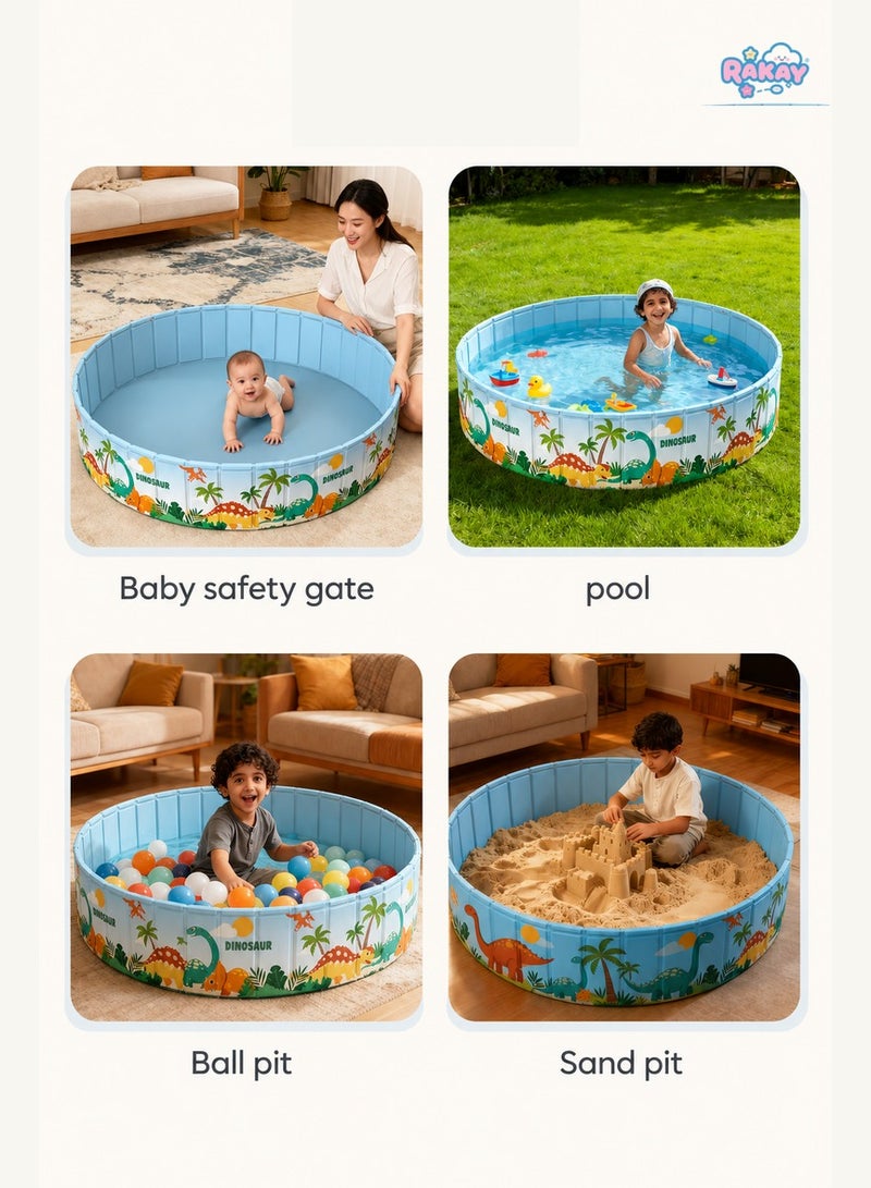 RAKAY Foldable Kids Sand Pit, 120cm Round Non-Inflatable Sandbox, Ball Pit and Play Pool for Indoor & Outdoor Use - Image 2
