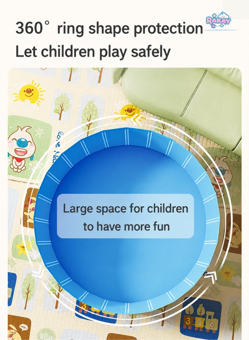 RAKAY Foldable Kids Sand Pit, 120cm Round Non-Inflatable Sandbox, Ball Pit and Play Pool for Indoor & Outdoor Use - Image 5