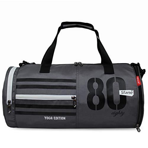 Sfane Gym Bags for Men with Separate Shoe Compartment Sports Gym Bag for Women Duffle Bags for Gym, Duffel Bags Sports Bag - Grey & Black - Image 2