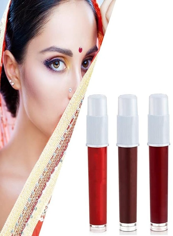 SKYUNION Liquid Kumkum Sindoor for Women Skin-friendly Liquid Bindi Waterproof Chemical Free 5g Red Maroon Brown Color Pack of 3 - Image 3