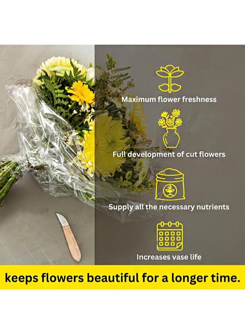 كريسال Clear Flower Food Packets for Flower Arrangements u0026 Bouquets， Fresh Flower Arrangements Supplies，Flower preservative and nutrient solution to prolong the life of flowers (5g, 10 packs) - Image 3