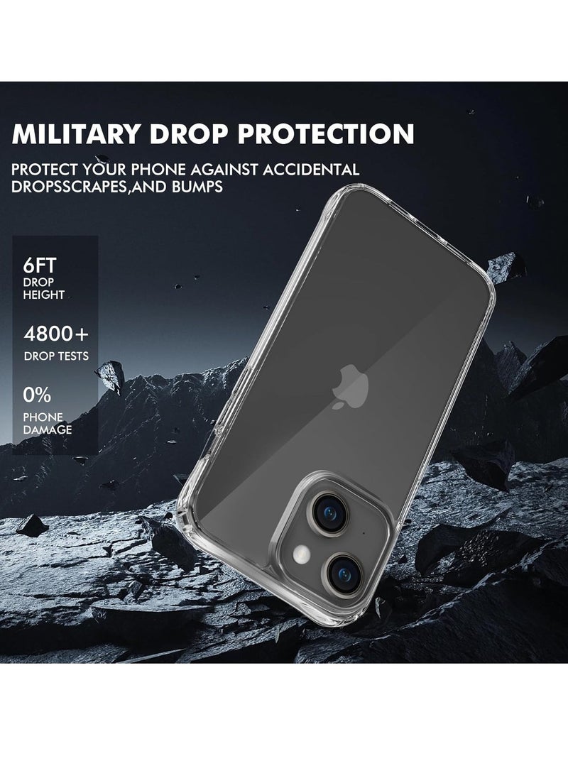 Raxoom ELTRAZONE  Designed for iPhone 14 Plus Case, [Clear] 5 in 1 [Non Yellowing] Case with 2X Tempered Glass Screen and 2X Camera Lens Protectors, Shockproof and Air-Guard Corners (Clear Non MagSafe) - Image 3