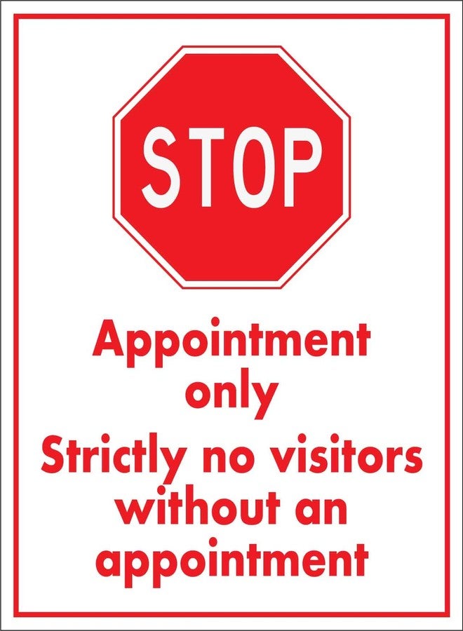 MUZUPUTS Stop Appointment Only Strictly No Visitors Without An Appointment Sign Metal Tin Sign 12x16 Inches - Image 1