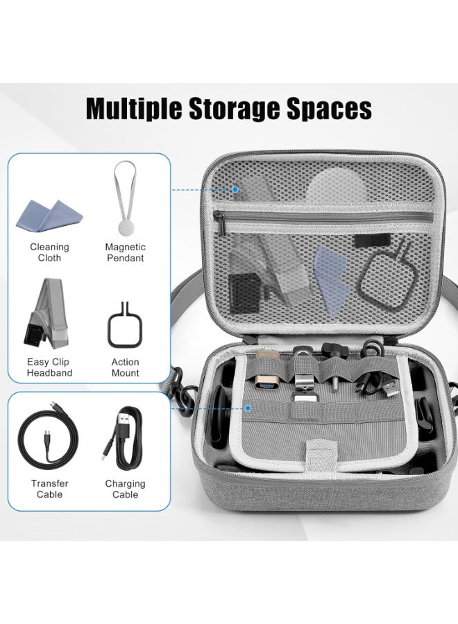 Carrying Case for Insta360 GO Ultra,Nylon Material Travel Bag Protective Case Organizer for Insta 360 GO Ultra Accessories, DIY Large Capacity for Quick Release Mount Magnetic Pendant Tripod - Image 3