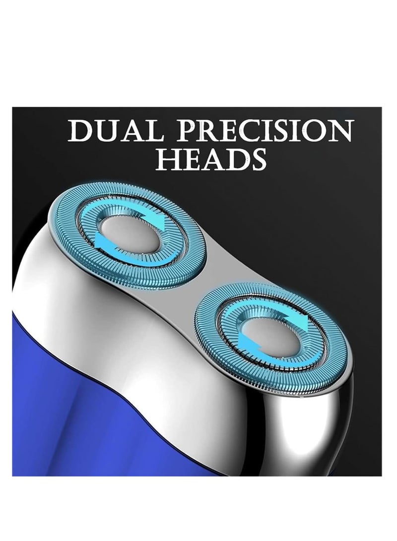 AirYoung New Model Mini Dual-Head Electric Shaver, 2026 New Upgrade Pocket Shaver USB Mini Shavers for Men, Washable Double Head Razor, Rechargeable Waterproof Compact Electric (Blue) - Image 5