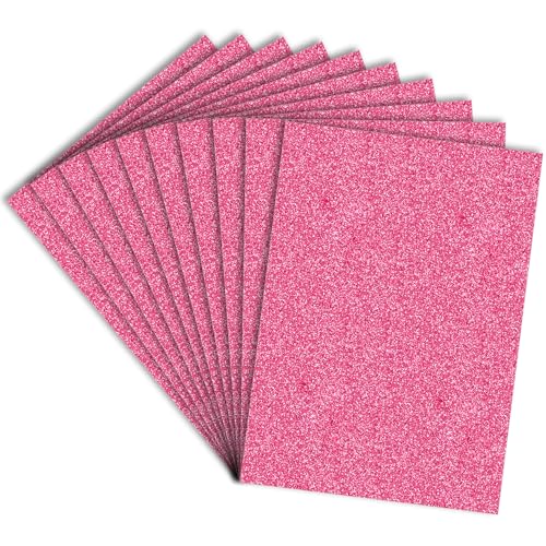 Lakeer A4 Size Glitter Foam Sheets, Sparkles Pink Colour, Pack of 10 Sheets- for Art & Craft, Decoration, Gift Wrapping, Scrapbooking etc - Image 1