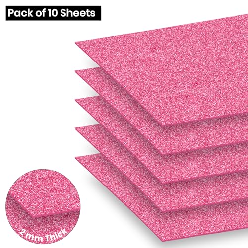Lakeer A4 Size Glitter Foam Sheets, Sparkles Pink Colour, Pack of 10 Sheets- for Art & Craft, Decoration, Gift Wrapping, Scrapbooking etc - Image 3