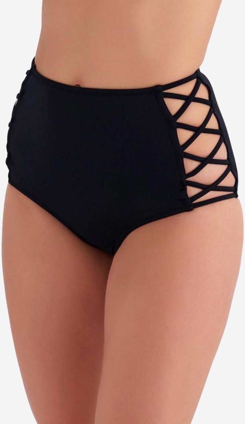 Ayyıldız 63047 Black High Waist Bikini Bottom  - Image 1