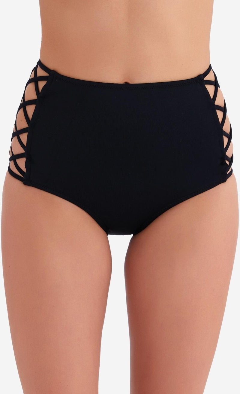 Ayyıldız 63047 Black High Waist Bikini Bottom  - Image 2