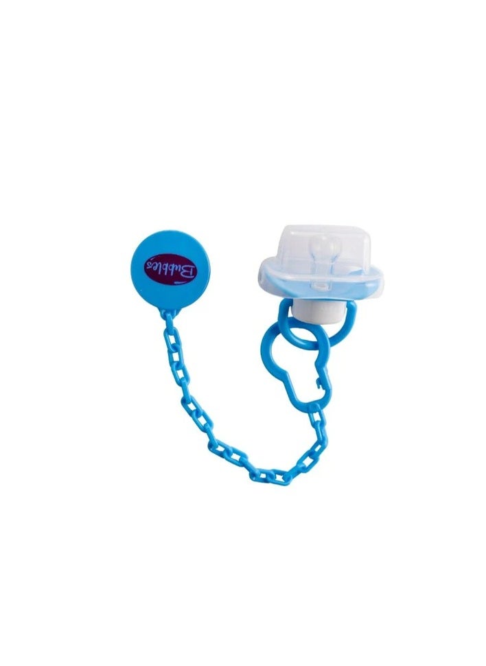 Bubbles Bubbles Normal Pacifier With Chain Blue  - Image 2