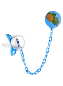 Bubbles Normal Pacifier With Chain Blue
