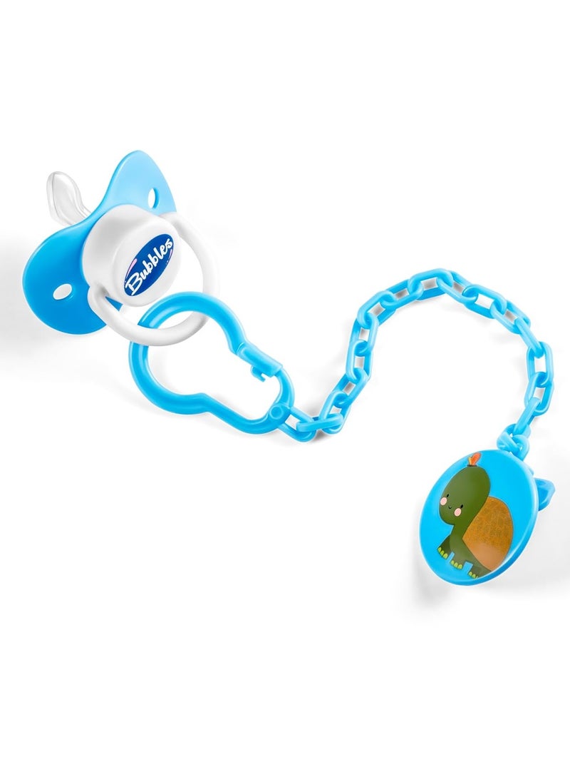 Bubbles Bubbles Normal Pacifier With Chain Blue  - Image 3