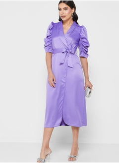 Closet London Gathered Sleeve Wrap Dress  - Image 1