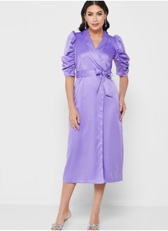 Closet London Gathered Sleeve Wrap Dress  - Image 4