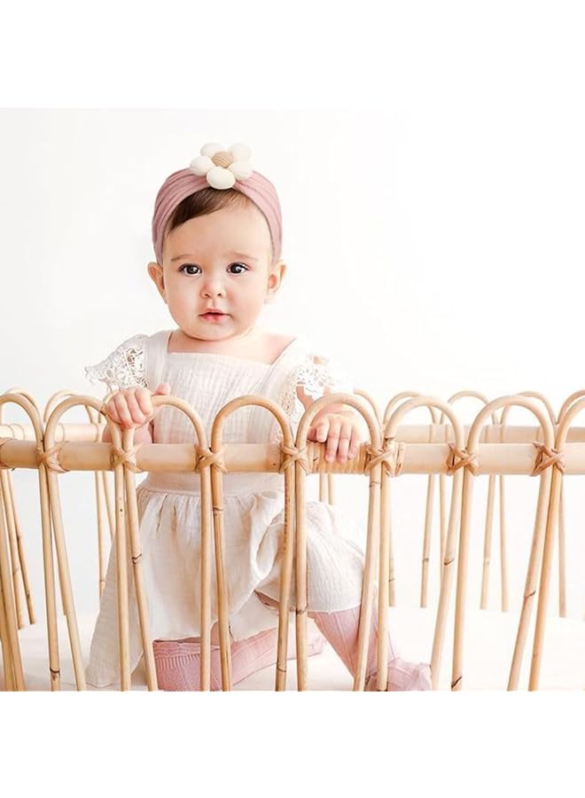 erorex 3Pcs Baby Flower Headbands Nylon Stretchy Soft Hair Bands Handmade Cute Hairbands For Newborn - Image 4