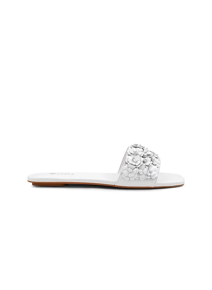 Cuple Cuple Floral Embellished Flat Slides