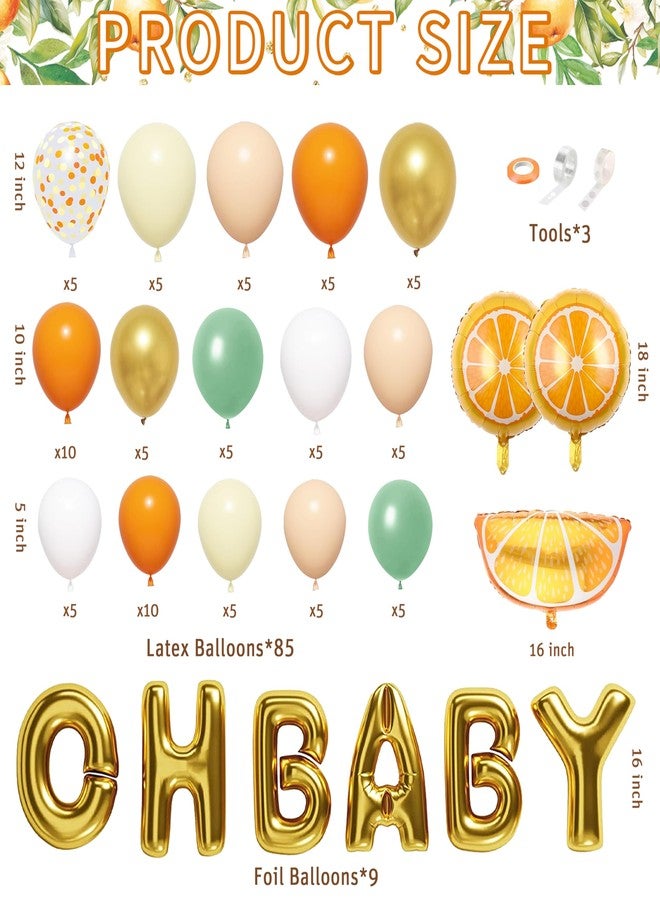 TREWAVE Little Cutie Baby Shower Decoration Orange Theme Birthday Party Supplies A Little Cutie is On The Way Backdrop Tablecloth Balloon Garland for Tangerine Fruit 1st Birthday Baby Shower - Image 3