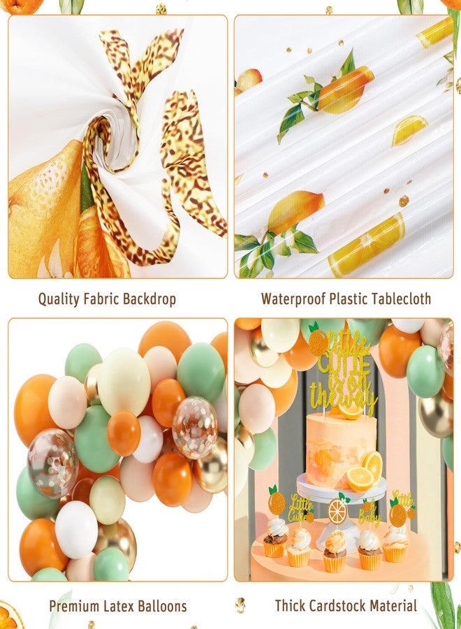 TREWAVE Little Cutie Baby Shower Decoration Orange Theme Birthday Party Supplies A Little Cutie is On The Way Backdrop Tablecloth Balloon Garland for Tangerine Fruit 1st Birthday Baby Shower - Image 4