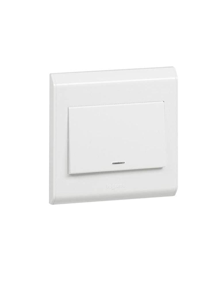 Legrand Synergy White Double Pole 1Gang 1way Switch with Power Indicator And Earth Connection (20 A 250 V - 617071) - Image 1