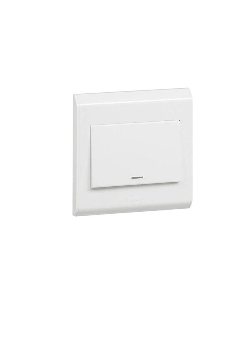 Legrand Synergy White Double Pole 1Gang 1way Switch with Power Indicator And Earth Connection (20 A 250 V - 617071) - Image 2