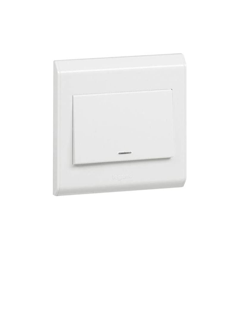 Legrand Synergy White Double Pole 1Gang 1way Switch with Power Indicator And Earth Connection (20 A 250 V - 617071) - Image 3