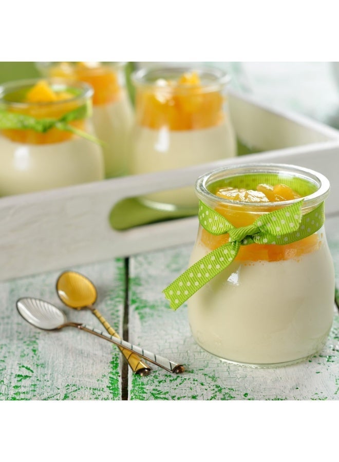 Luxoraq 200ml Yogurt Pudding Glass Jars with Plastic Lids Mini Cup Small Glass Bottles (6) - Image 4