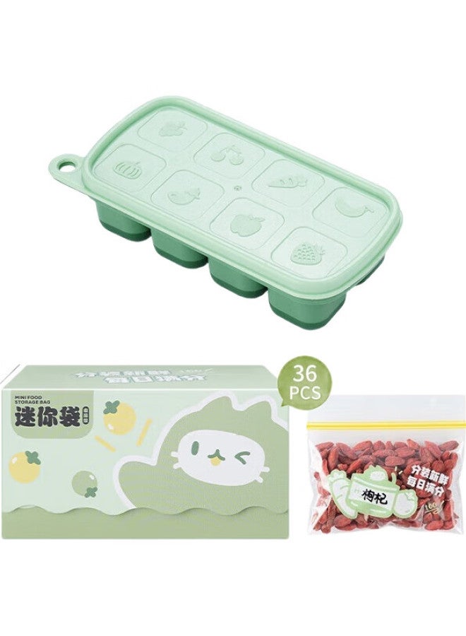 Caizhi Baby Food Tray Set, Silicone Freezer Trays For Infant Food, Green + 36 Bags, Cz6748 - Image 2