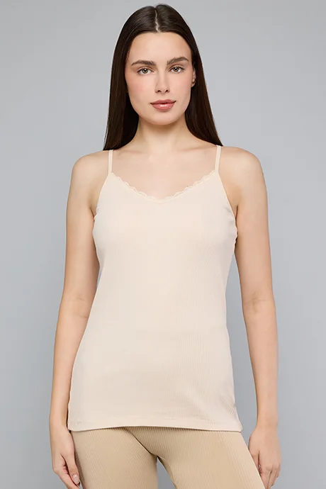 R&B Lace Trim Ribbed Camisole
