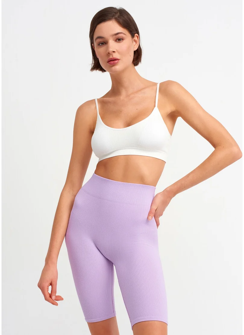 ديلفين 7929 High Waist Biker Shorts-Lilac