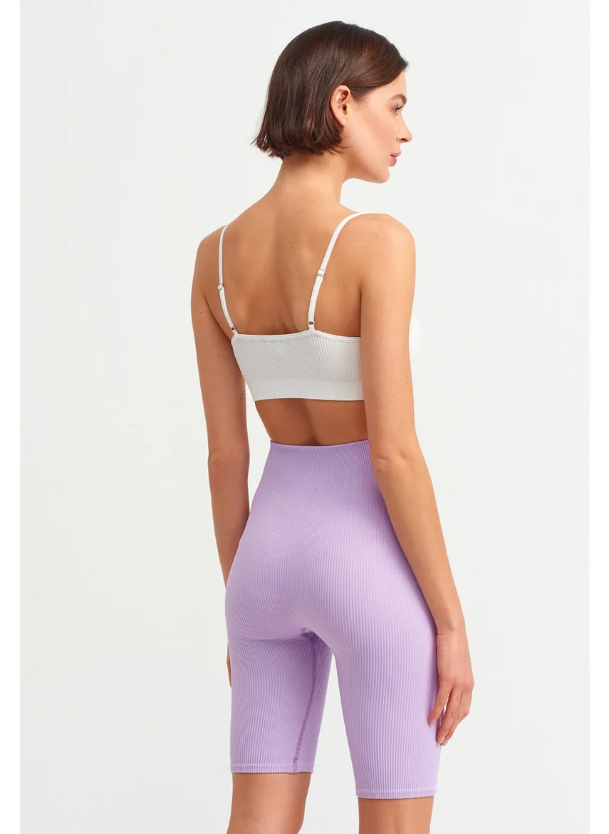 ديلفين 7929 High Waist Biker Shorts-Lilac