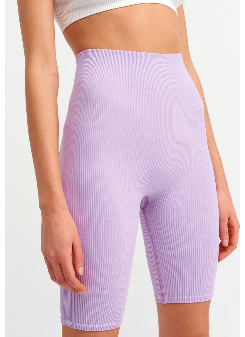 ديلفين 7929 High Waist Biker Shorts-Lilac