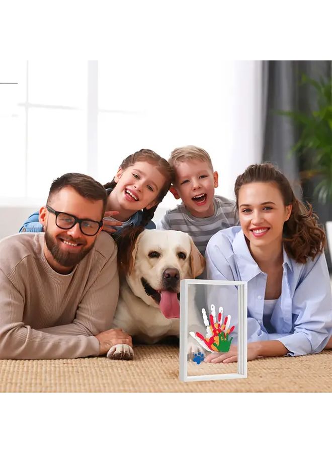 1pc Black Clear Family Handprint Photo Frame Transparent Acrylic Cherished Memories Keepsake Box With Wooden Frame And 4 Layer Clear Acrylic Boards Family Handmade Gift For Funeral Tributes And Emotional Mementos - Image 4
